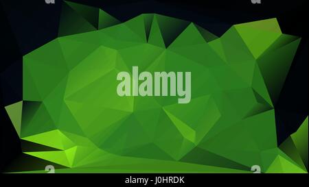 Dark green low polygonal texture abstract vector background. Horizontal layout greenish polygons. Gradient futuristic space backdrop. Stock Vector