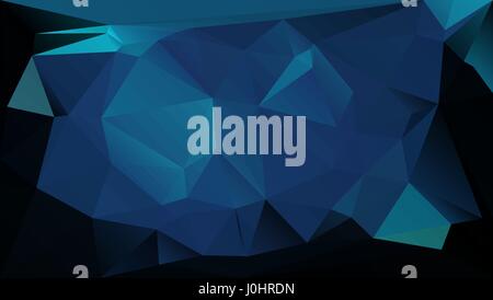 Dark blue low polygonal texture abstract vector background. Gradient futuristic space backdrop. Horizontal layout blueish polygons. Stock Vector