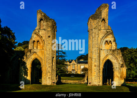 The ruins of Glastonbury Abbey, Glastonbury, Somerset, UK. Stock Photo