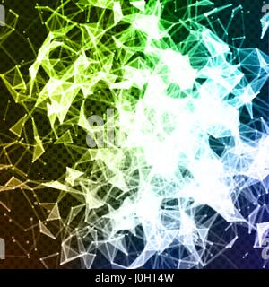 Isolated abstract blue,white and green color ice polygonal mosaic elements on checkered background, crystals backdrop vector illustration, business design template Stock Vector