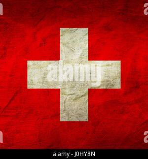 Swiss Flag on a Sheet of Paper Stock Photo