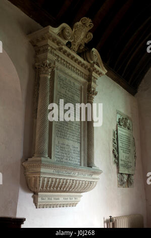 Monuments inside St. James the Great Church, Fulbrook, Oxfordshire, England, UK Stock Photo