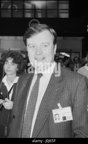 Rt. Hon. Kenneth Clarke, Secretary of State for Health and Conservative party Member of Parliament for Rushcliffe, attends the party conference in Blackpool, England on October 10, 1989. Stock Photo