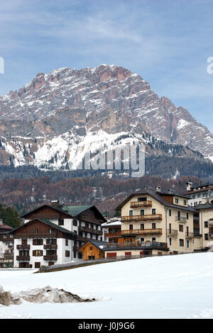 View of Cortina d'Ampezzo Province of Belluno Italy Stock Photo