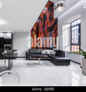 Creatively designed interior of urban apartment with beautiful mosaic Stock Photo