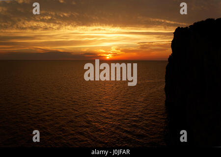 Sunset on the cliffs of Telascica Nature Park, Adriatic Sea, Croatia Stock Photo