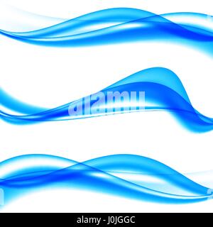 Abstract smooth wavy lines set Stock Vector