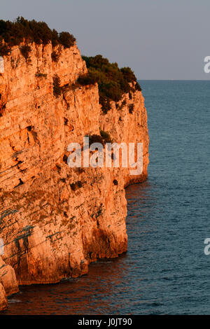 The cliffs at sunset in Telašćica Nature Park, Adriatic Sea, Croatia Stock Photo