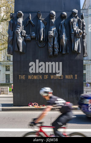 The Women of World War II Memorial is a British national war memorial situated on Whitehall in central London. Stock Photo