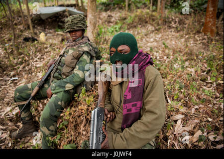 DRC national army (FARDC) soldiers on the frontline during operations against the Rwandan-backed rebel group M23 Stock Photo