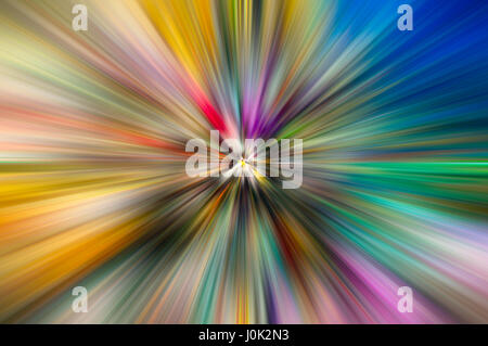 Bands of color receding to a small point in the centre of the image Stock Photo