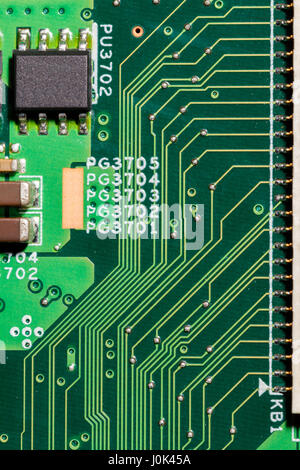 Detailed shot of a printed circuit board Stock Photo