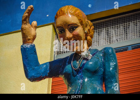 Colourful statue of Eva Peron in Caminito district of Buenos Aires, Argentina Stock Photo