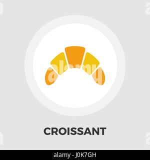 Croissant icon vector. Flat icon isolated on the white background. Editable EPS file. Vector illustration. Stock Vector