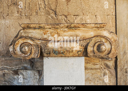 Ionic column in stoa of Attalos, Athens, Greece Stock Photo