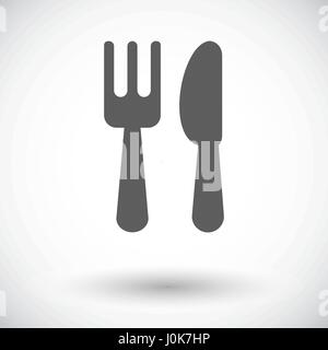 Cutlery. Single flat icon on white background. Vector illustration. Stock Vector