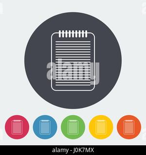 Document. Single flat icon on the circle. Vector illustration. Stock Vector