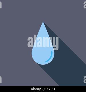 Drop icon. Flat vector related icon with long shadow for web and mobile applications. It can be used as - logo, pictogram, icon, infographic element.  Stock Vector
