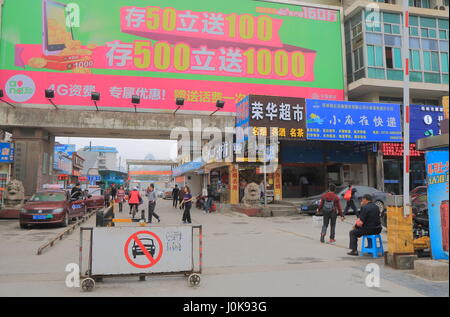 People travel at Guilin long distance bus terminal in Guilin China. Stock Photo