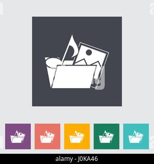 Folder flat icon. Vector illustration. Stock Vector