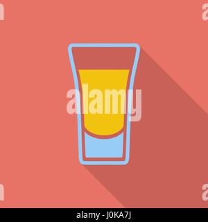 Shot drink icon. Flat vector related icon with long shadow for web and mobile applications. It can be used as - logo, pictogram, icon, infographic ele Stock Vector