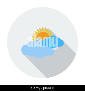 Weather icon. Sun and cloud. Stock Vector