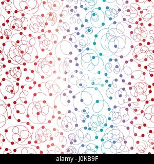 Hand drawn abstract seamless pattern in memphis style. Vector swirls background. Stock Vector
