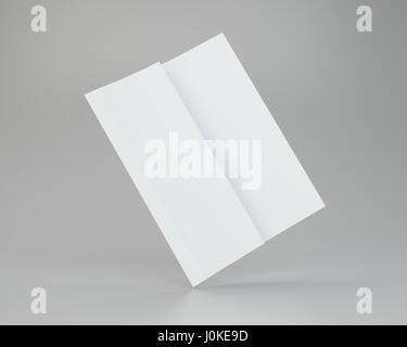 Blank white unfolded A4 paper crumpled. 3d rendering. Stock Photo