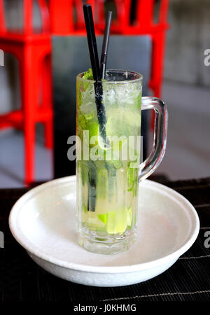 Photo object large cocktail mojito in a restaurant Stock Photo
