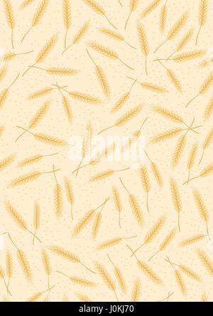 Ears of wheat background. Agricultural seamless pattern background. Vector illustration Stock Vector