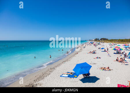 Beach at the Venice Pier on the Gulf of Mexico in Venice Florida Stock Photo