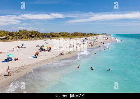 Beach at the Venice Pier on the Gulf of Mexico in Venice Florida Stock Photo