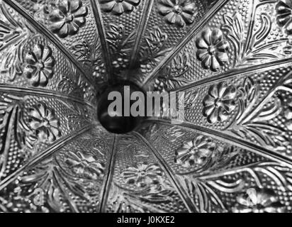 Old gramophone player details, close up, black and white. Stock Photo