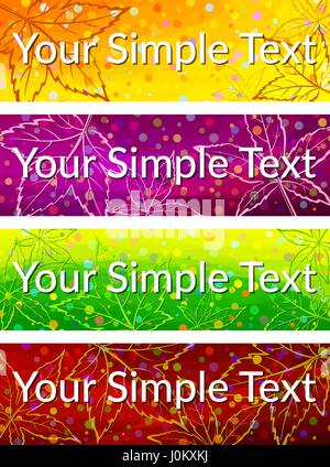 Color Tags with Leaves, Set Stock Vector