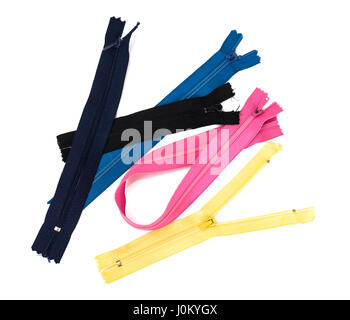 Accessories for repair and tailoring, zippers, threads, buttons. Studio Photo Stock Photo