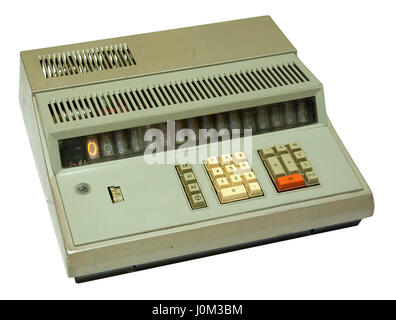 old vintage calculator isolated on white background Stock Photo