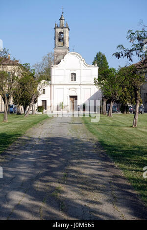 The church of San Benedetto Priorato is a Catholic baroque worship site located in Priory, a small hamlet of Fontanellato, in the province of Parma. Stock Photo
