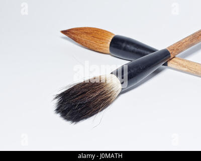 Chinese writing brushes on white background Stock Photo