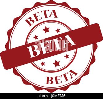 Beta red stamp illustration Stock Vector