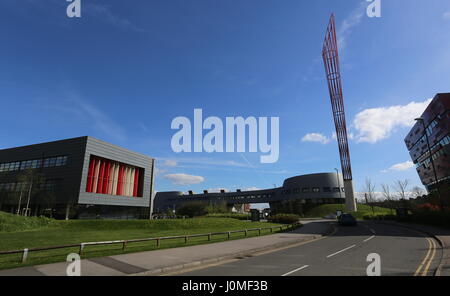 Sir Colin Campbell Building and Aspire Sculpture Jubilee Campus University of Nottingham UK  April 2017 Stock Photo