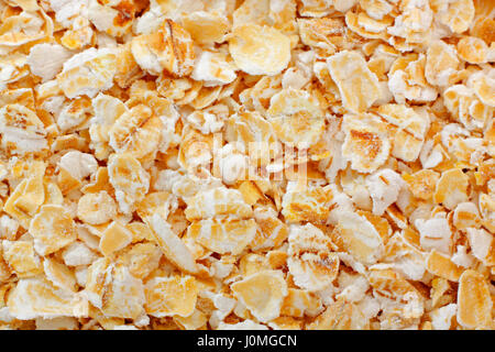 Rolled oats close up. Full frame shoot. Stock Photo