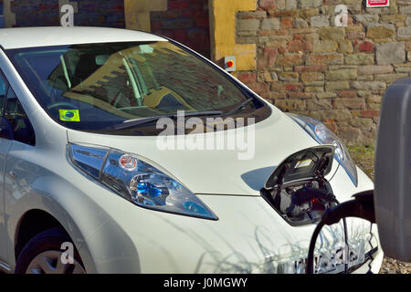 Nissan Leaf electric car being charged