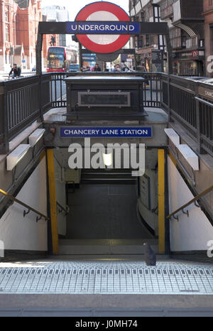 entrance to Chancery lane tube station london Stock Photo