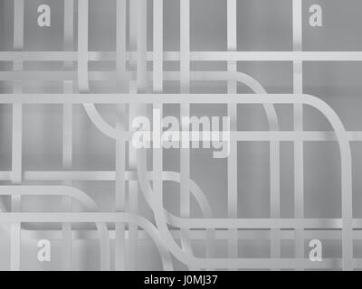 3d rendering abstract white lines, background, illustration Stock Photo
