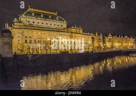 The Prague National Theatre is a symbol of Czech national identity and cultural heritage and a national monument of Czech history and art. Stock Photo