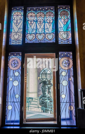 Municipal House in Prague is the city's foremost Art Nouveau building, and one of the finest in Europe. Stock Photo