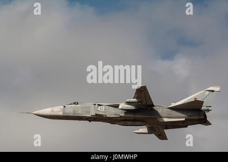 russian fighter su-24 in flight Stock Photo