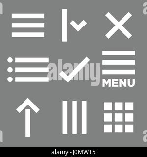 Flat Menu Icon Illustration for Website Navigation Stock Vector