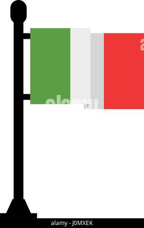 Italian flag icon illustrated on a white background in vector Stock Vector