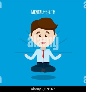 mental health elegant happy person Stock Vector